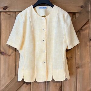 Vintage butter yellow blouse made in Canada